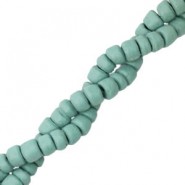 Coconut beads disc 6mm Grayed jade blue